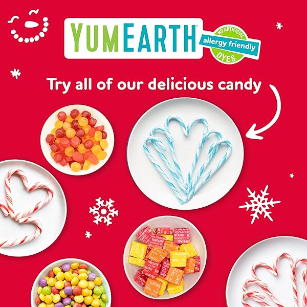YUMEARTH HOLIDAY ORGANIC GUMMY FRUITS 15CT BOX ALLERGY FRIENDLY CHRISTMAS CANDY, DYE FREE, GLUTEN FREE, NON GMO FRUIT SNACKS