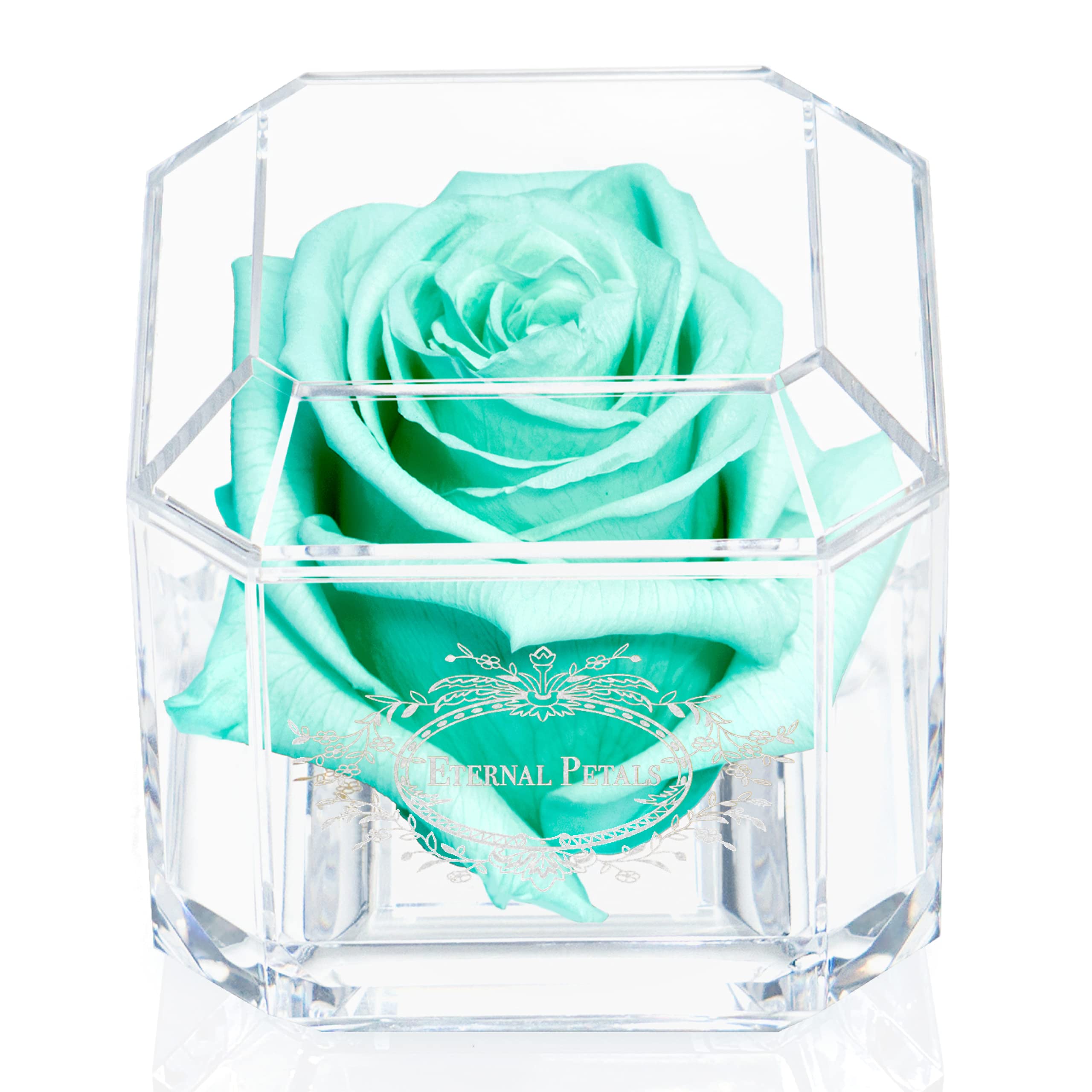 Eternal Petals A 100% Real Rose That Lasts Years, Handmade in UK – White Gold Solo (Mint)