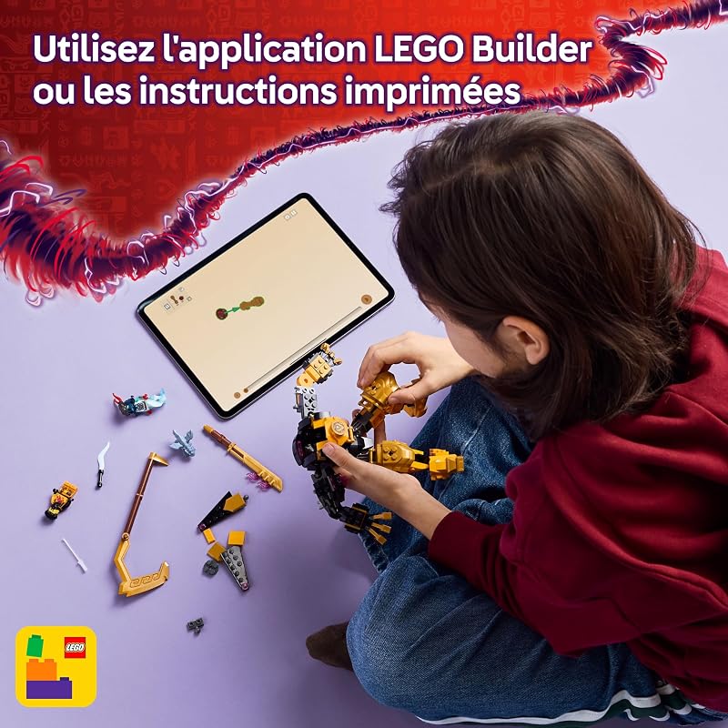 Ninjago Le Robot De Spinjitzu d’Arin - Figurine Articulée Combinable avec Autres Sets - Bébé Dragon Riyu & 2 Minifigurines Ninjas - Cadeau pour Garçon 7 Ans & Fans Soulèvement des Dragons 71839 — photo 6 sur 8