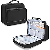 Damero Pill Bottle Organizer, Medicine Bottles Storage Bag Medication Travel Carrying Case for Pill Organizer, Vitamins, Medical Supplements, Black, Patent Design