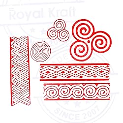 Mehndi Wood Blocks Innovative Border Swirl Shape