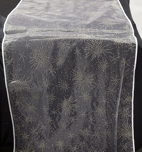 Centrotavola Natalizi In Stoffa.Stoffa In Organza Con Fiocchi Di Neve Decorazione Natalizia Per Sedie Centrotavola Runner Da Tavolo Amazon It Casa E Cucina