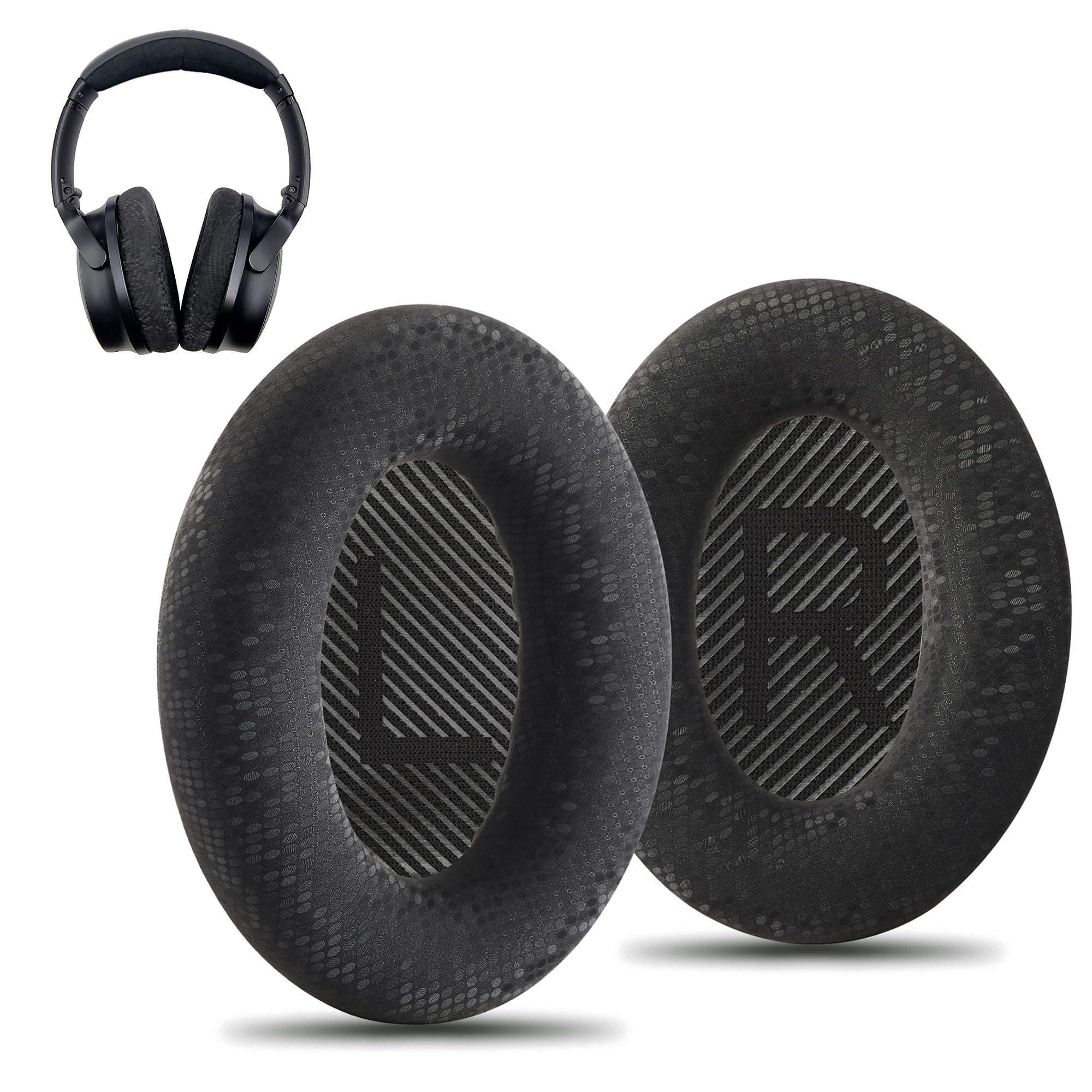 AHG QC35 Replacement Ear Pads Cushions Compatible with Bose QuietComfort 35 / Bose QC35 / Bose QC35 ii Headphones (Mosaic). Premium Protein Leather | Thick FlexiSoft High-Density Foam | Great Comfort