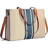 Laptop Tote Bag for Women, Fits 15.6 Inch Laptop Bag, Large Canvas Work Tote Bags for Women, Computer Briefcase Shoulder Bag