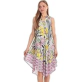 Riviera Sun Women's Rayon Crepe Sundress – V-Neck Casual Summer Dress – Loose Fit Boho Resort Wear