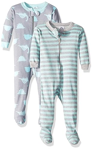 Gerber Baby Boys Pack Cotton Footed Pajamas, DINO, 18 Months in