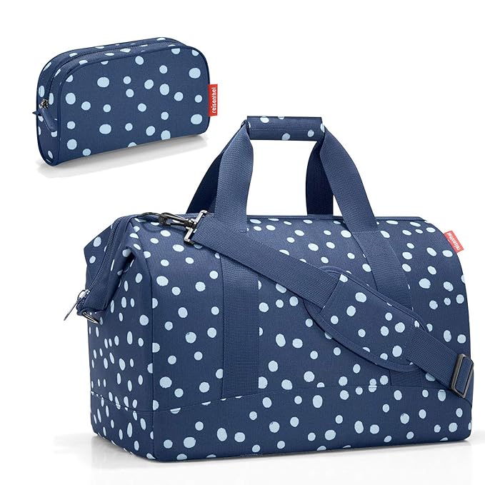 reisenthel Reisetasche Set - Größenauswahl: Allrounder Spots Navy Plus GRATIS makeupcase (L)