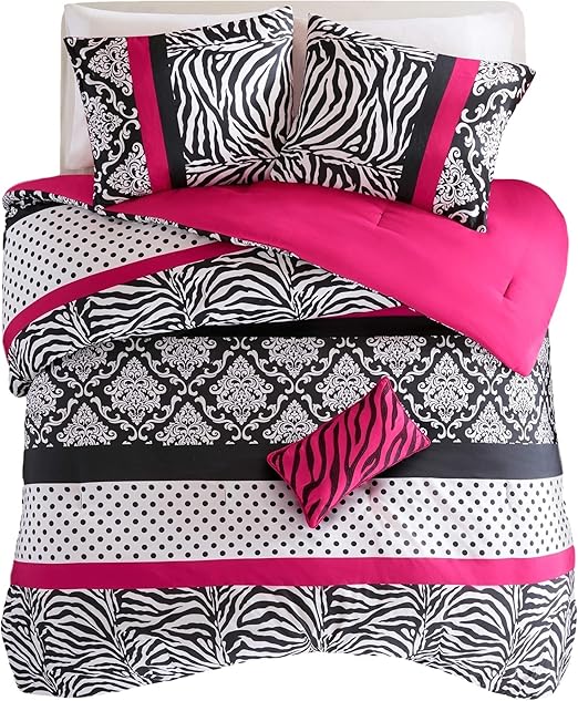 Amazon Com Mi Zone Comforter Bed Set Teen Kids Girls Pink Black