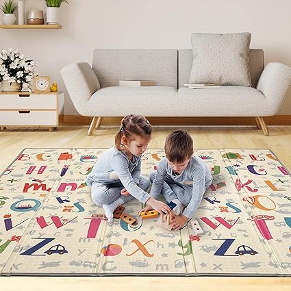 Tapis De Jeu Pour Enfant Bebe 180x0x1 5cm Tapis De Sol Xxl En Mousse Epais Pliable Reversible Tapis D Eveil Pour Bebe Tapis De Motricite Favorisant Le Developpement Sensoriel Amazon Fr Cuisine