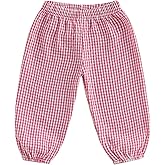 Arvbitana Toddler Baby Boy Girl Gingham Seersucker Jogger Pants Bubble Check Pants Spring Summer Fall Winter Casual Trousers