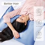 Bedsure Satin Pillowcase for Hair Allure Blue 2 Pack Queen Standard 50x75 view 2