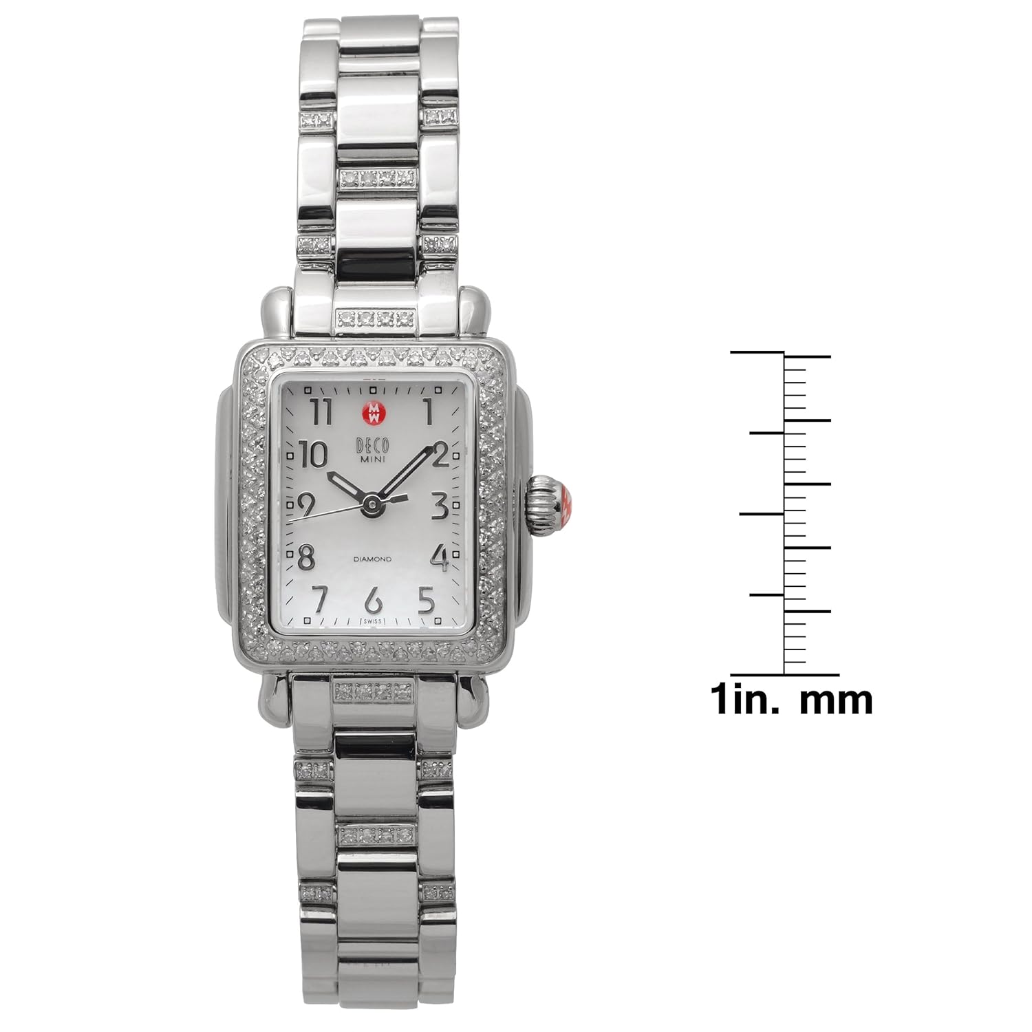 Amazon.com: Michele Women's 'Deco Mini' Quartz Stainless Steel Dress Watch,