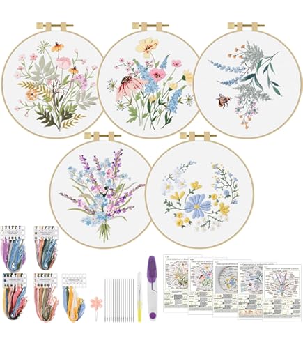 Kit Broderie Vintage Janlynn • Variété Florale #04-2 • Fleurs Oiseaux • Neuf • USA