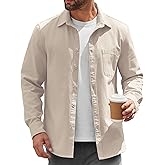 COOFANDY Mens Lightweight Button Down Shirt Jacket Casual Shacket Overshirt