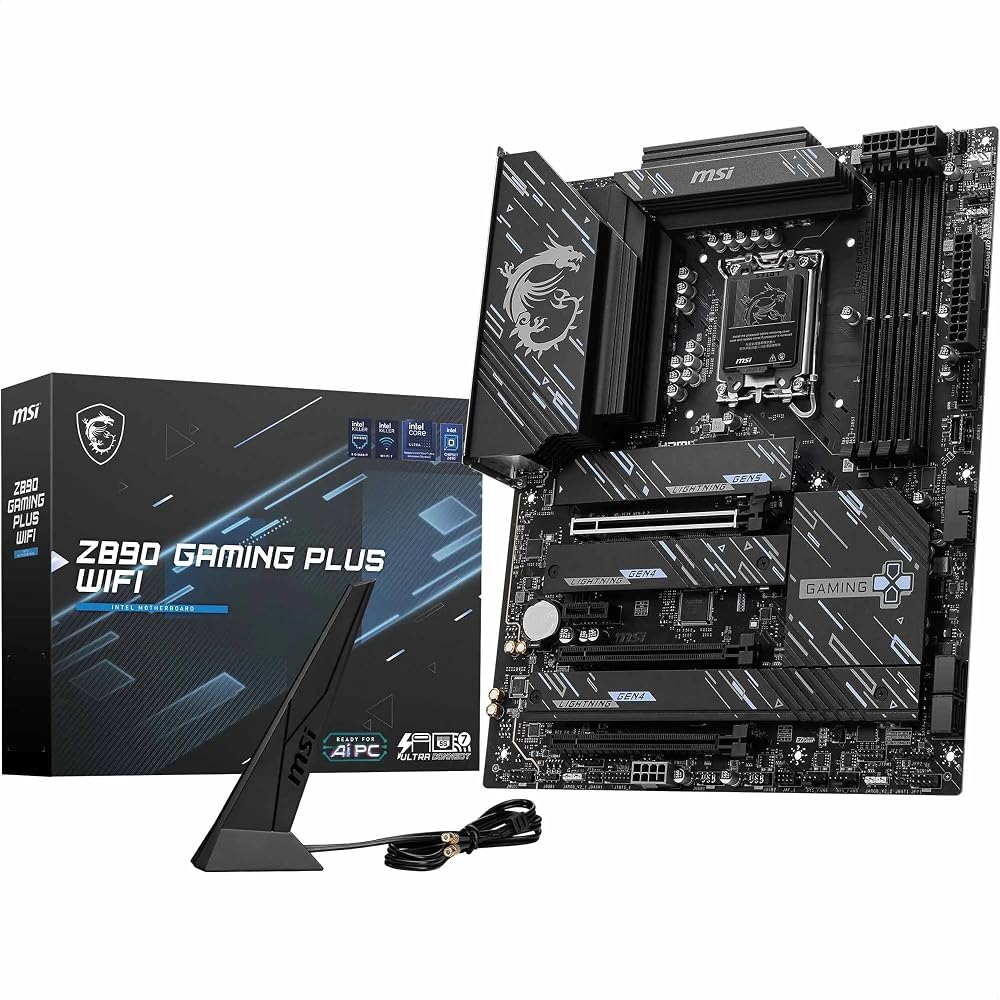 MSI Z890 GAMING PLUS WIFI ATX Motherboard Intel Core Ultra 2 LGA 1851 DDR5 PCIe