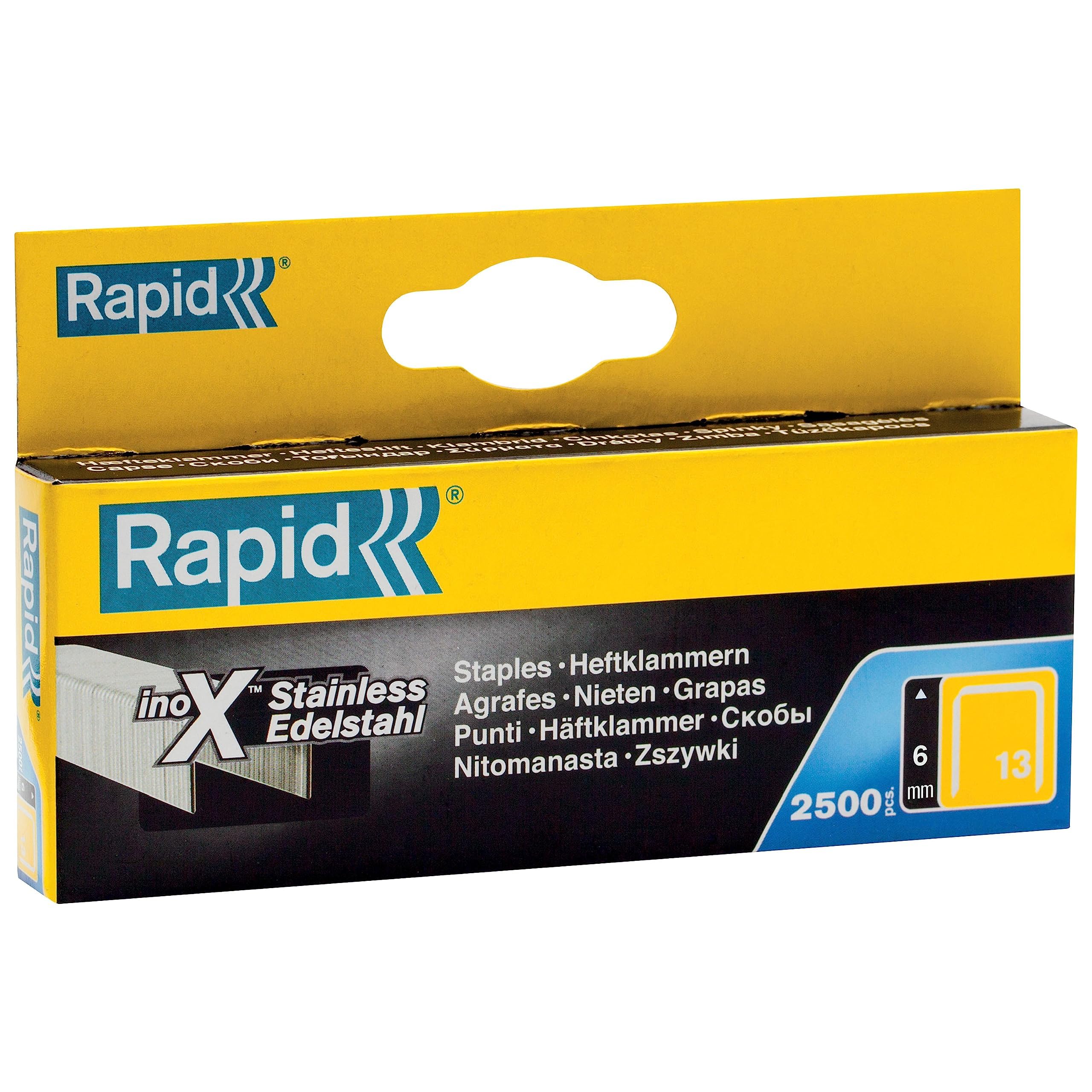 Rapid Stainless Steel Staples for Textiles, Finewire No. 13, Leg Length 8mm, 2500 Pieces, Multi, 8mm x 10.6mm