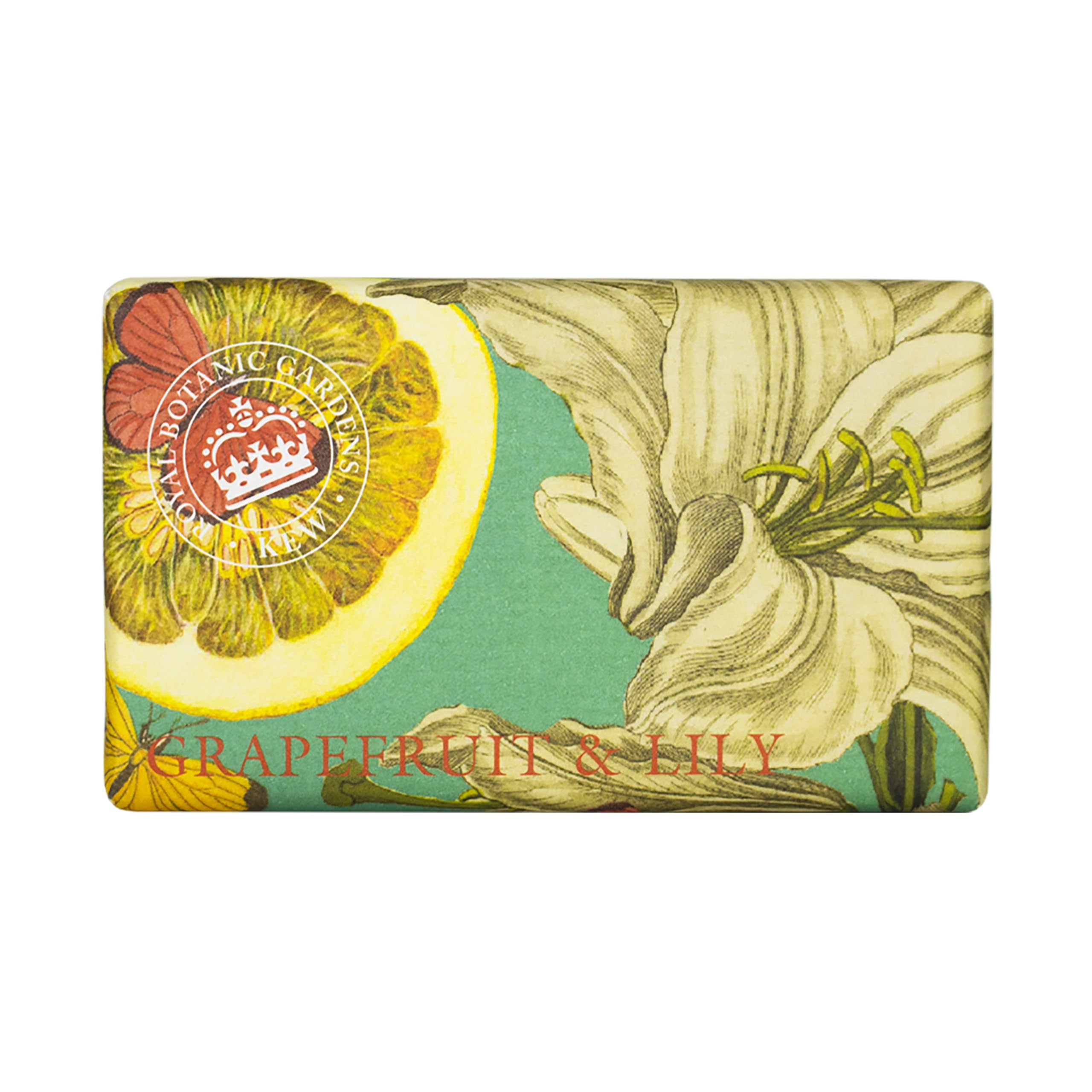 The English Soap Company Kew Gardens Grapefruit & Lily Soap - Luxury Vegan Soap Bar Enriched with Shea Butter - Fresh Citrus Floral Scent, Cruelty-Free, Recyclable, Made in England - 240g — image 1