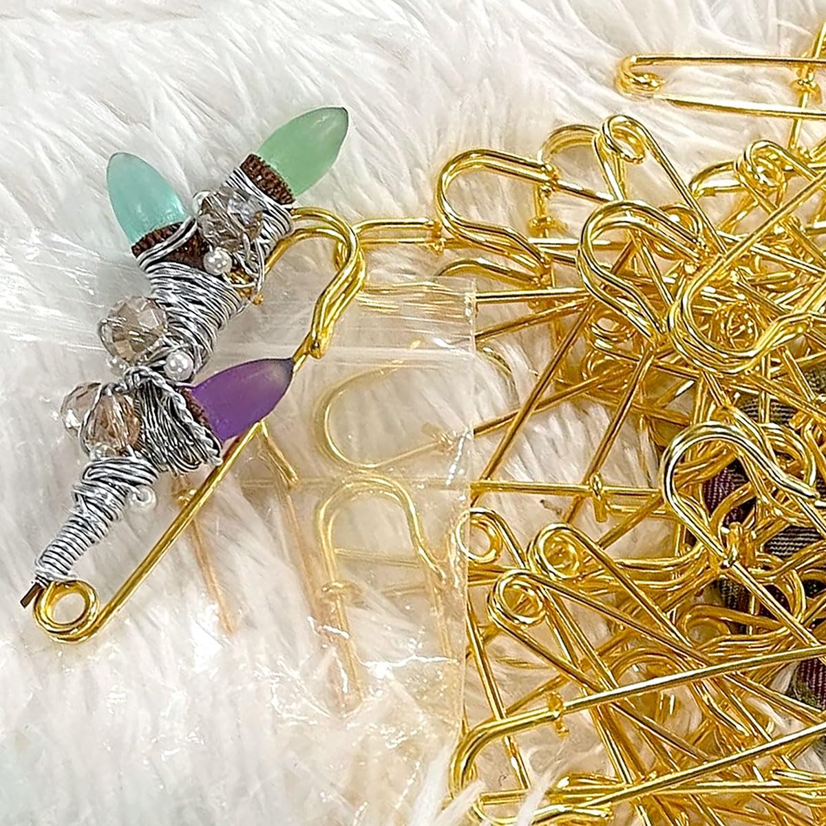 30 Pcs Large Safety Pins 2 Inch Heavy Duty Blanket Pins Big Safety Pin Steel Safety Pins for Blankets Clothes Crafts Leather Canvas, Gold
