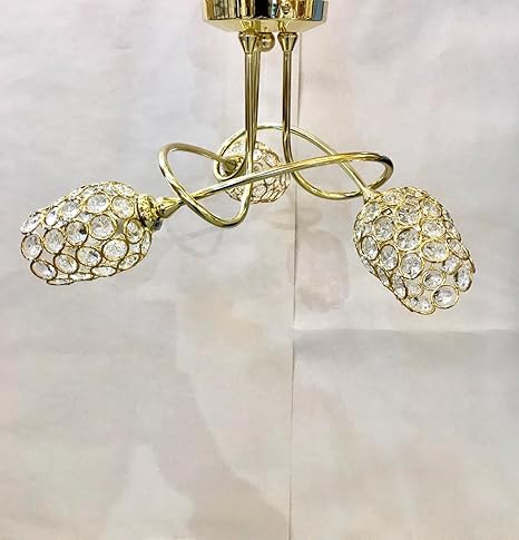 Loop Polished Brass Gold 3 Light G9 Led Halogen Ceiling Fitting