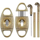 Scotte V-Cut Cigar Cutter Guillotine Precision Cigar Draw Enhancer Tool Needle &amp; Sharp Perfect Cigar Cutters Cigar Accessories Set
