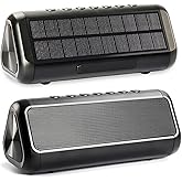 Solar Bluetooth Speaker Portable Wireless, 50H Playtime with HD Stereo Sound,5000mAh Can Charge Cell Phone,BT5.3,Outdoor Waterproof IPX6,TWS Pairing/AUX/TF play for Camping/Beach/Party/travel/Cycling