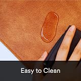 Wolvende Premium Distressed Faux Vegan Leather Desk Mat 40x90 Tan Brown view 4