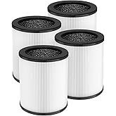 4 Pack KJ80 Replacement Filter, 3-in-1 KJ80 H13 HEPA Filter High Efficiency Air Purifier Filter Replacement for Druiap KJ80 (Not for KJ150 Model Air Purifier), Compared to part# AF3080