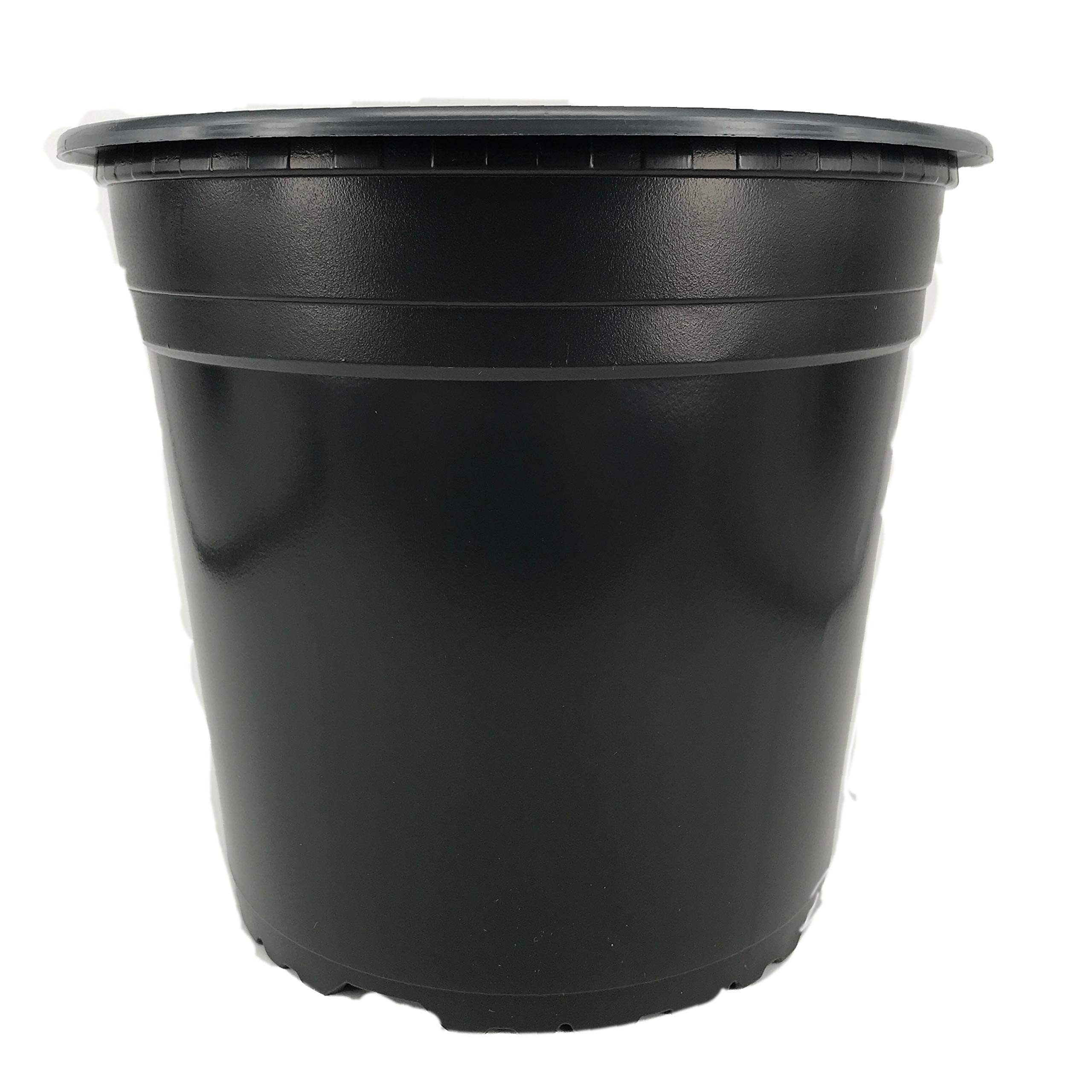Nutley's 22cm Black Round Modiform 5 Litre Plastic Plant Pots - Pack quantity: 10