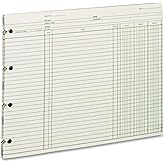 Wilson Jones Ledger Paper, Balance Ledger, 9-1/4" x 11-7/8", Green, 100 Sheets (GN2D)