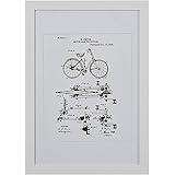 Amazon Brand – Rivet Black and White Vintage Bike Print in White Frame, 15" x 21"
