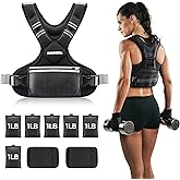 PACEARTH Adjustable Weight Vest 4-10lbs / 11-20lbs / 20-32lbs X-Shape Weighted Vest for Women and Men, Home Workout Ironsand Vest with Zipper Pouch and 6 Weight Packs, Available in Pink, Gray, Black