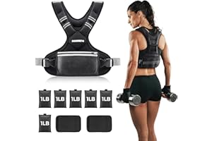 PACEARTH Adjustable Weight Vest 4-10lbs / 11-20lbs / 20-32lbs X-Shape Weighted Vest for Women and Men, Home Workout Ironsand Vest with Zipper Pouch and 6 Weight Packs, Available in Pink, Gray, Black