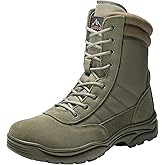 NORTIV 8 Men's Military Tactical Work Boots Side Zipper Leather Motorcycle Combat Boots Trooper