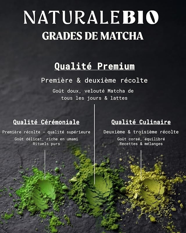 Matcha Japonais Bio Premium en Poudre L-Théanine