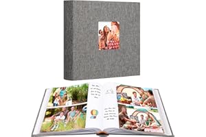 Aevdor 240 Pockets 5x7 Photo Album with Writing Space, Large Capacity Photo Album 5x7 Holds 240 Photos, Linen Cover Acid Free