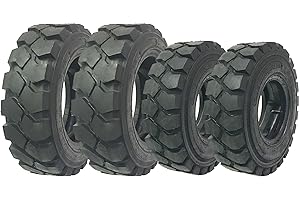 BHGYTEC Set of 4 ZEEMAX 6.50-10 Steer & 28x9-15 (8.15-15) drive Forklift Tires w/Tube & Flap w/Rim Guard