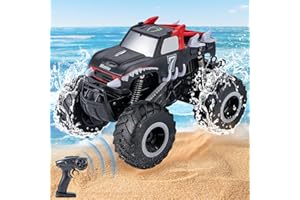 Carox Remote Control Amphibious Car Toys for Kids-360°Spin Off-Road RC Truck for All Terrain - 1:16 IPX7 Waterproof RC Monster Cars Pool Toys Birthday Gift for Boys