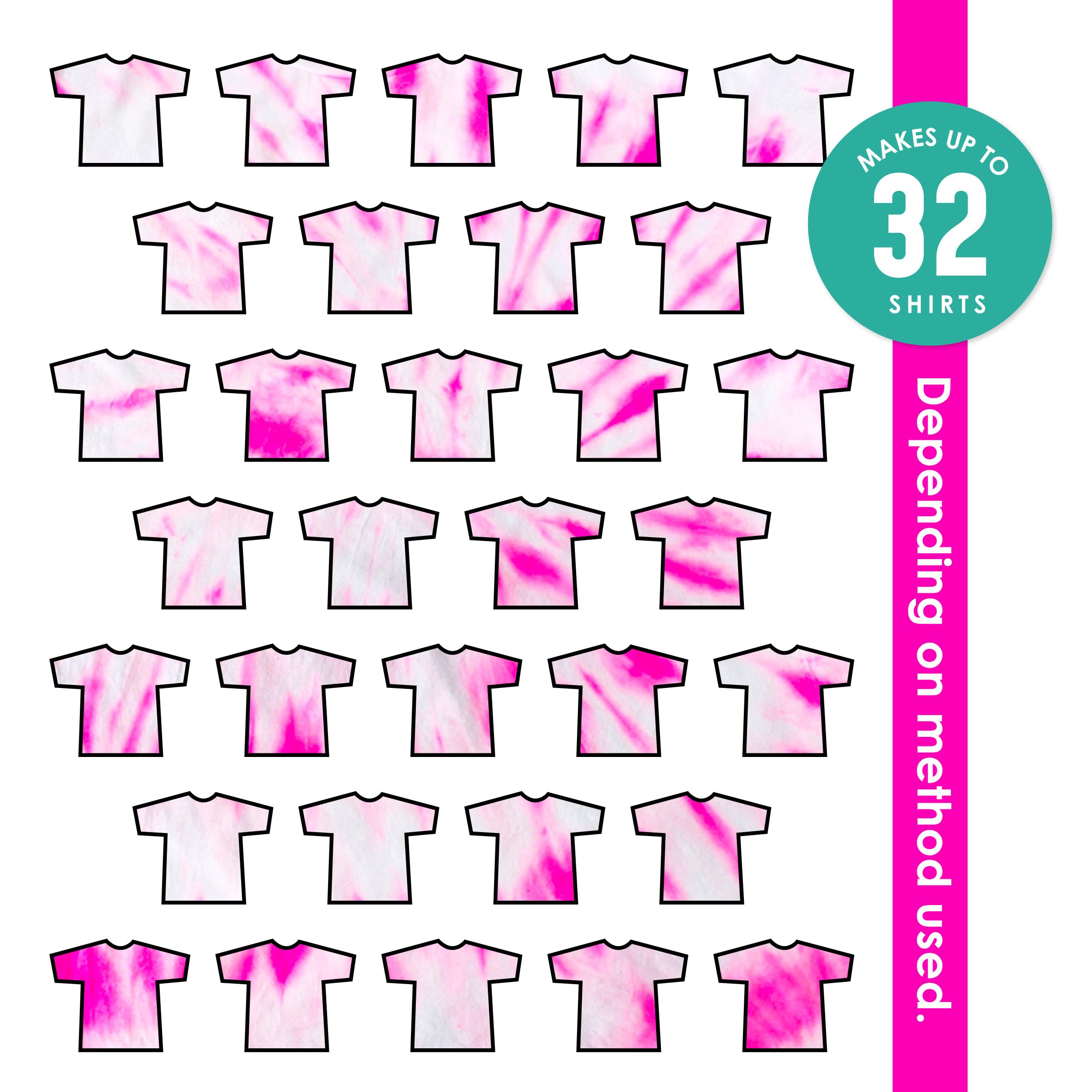 S.E.I Hot Pink Tie Dye Kits for Large Groups, Fabric Dye, Large Tie Dye Kit for Big Projects and Fun Activities, 1-Quart-32 Ounces…