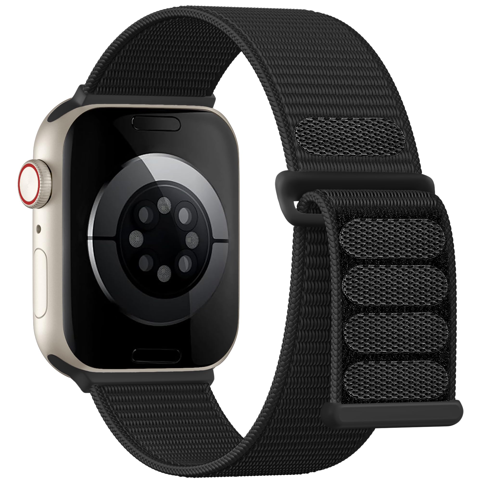 Lenrao Sport Loop Compatible with Apple Watch Bands for Men Women 44mm 45mm 46mm 49mm 42mm, Sof tNylon Wrist Straps for iWatch Bands for Series 11/10/9/8/7/6/5/4 Ultra SE 3/2/1 Black