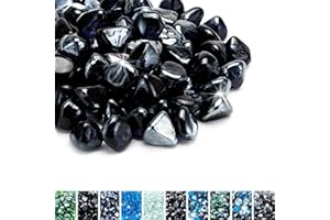 Skyflame 10-Pound Fire Glass Diamonds for Fire Pit Fireplace Landscaping, 1/2 Inch Reflective Glass Fire-Diamonds, Onyx Black