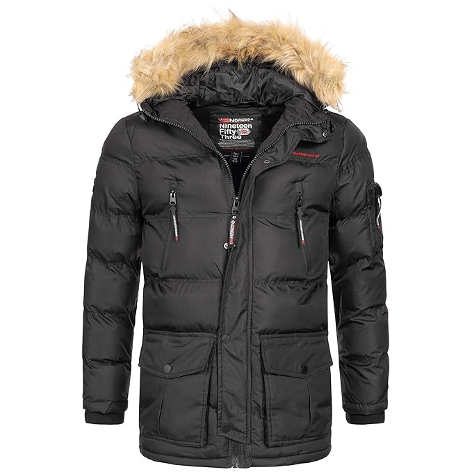 Geographical Norway Herren Winterjacke Mantel Parka Jacke warm gesteppt Outdoor Wintermantel Ski Bravici S-3XL 2-Farben