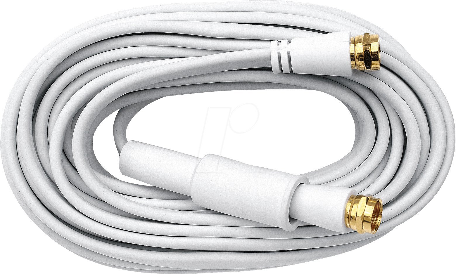 Axing SFK 750-02 flat connection coaxial cable 3 mm thin ribbon with F-connectors (7.5 m) white