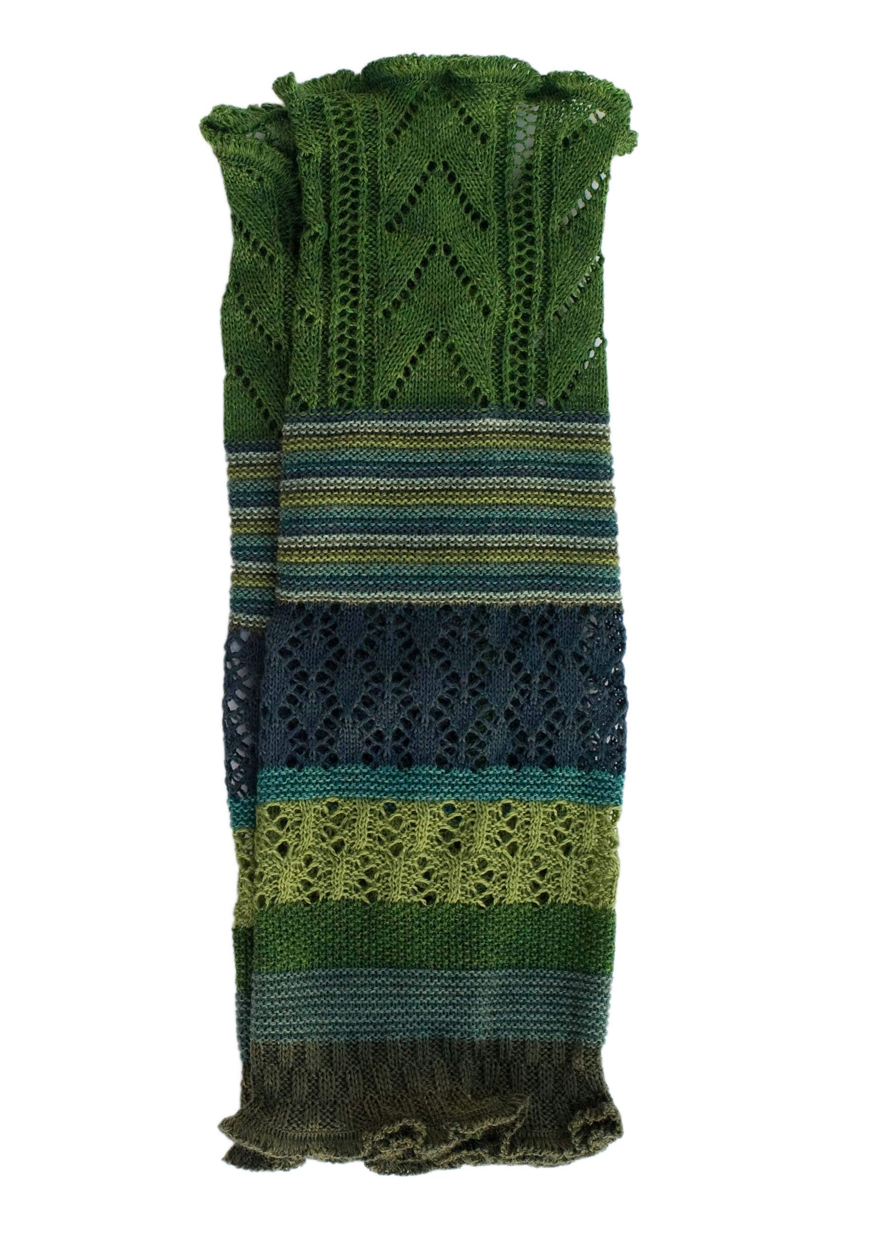Invero Merino Arm Warmers Ruby Multicoloured 100% Wool, Green, One size