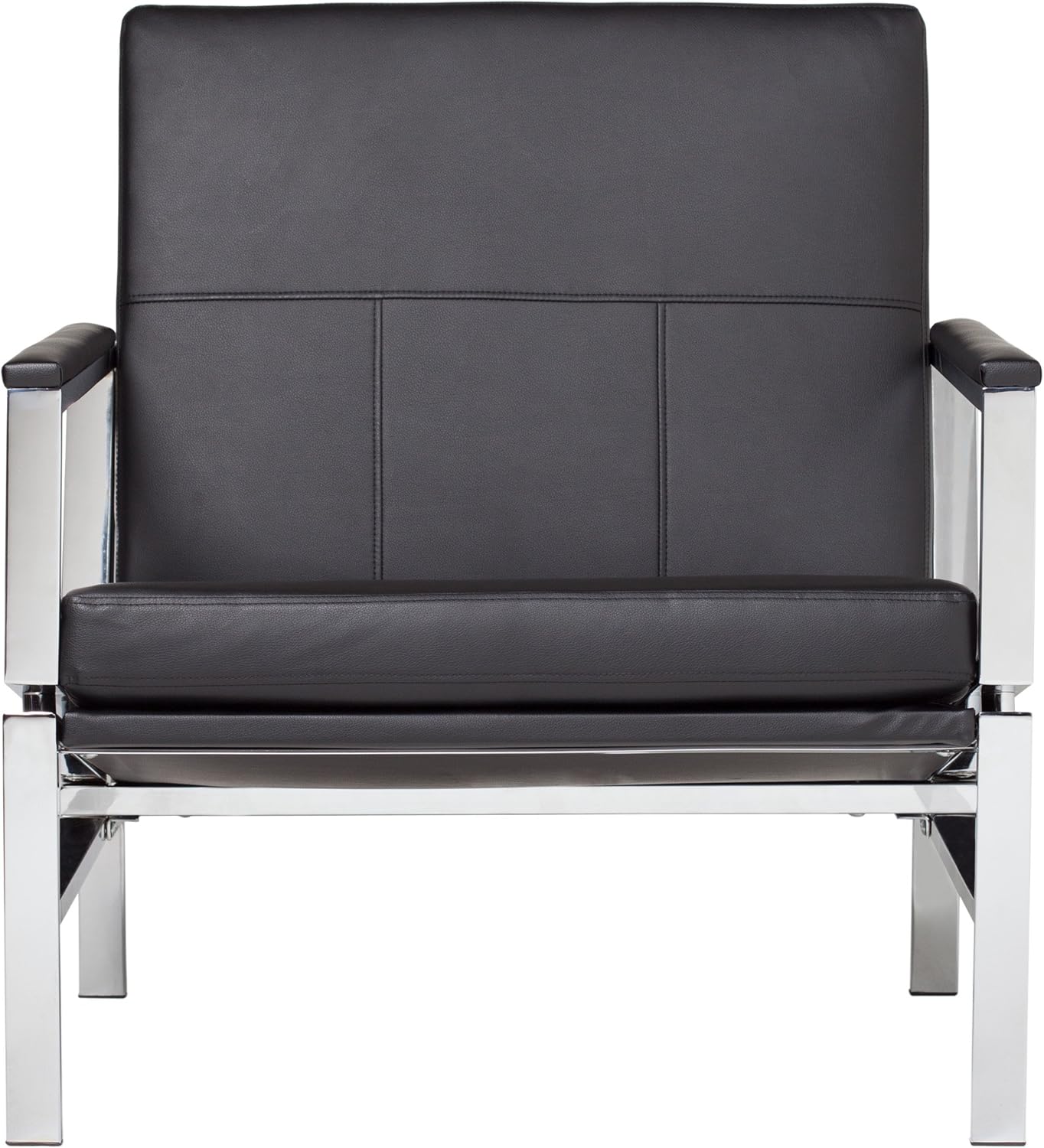 Studio Designs Home, Black, Modern Atlas Accent Chair for Living Room Bedroom, Bonded Leather,: Furniture & Decor