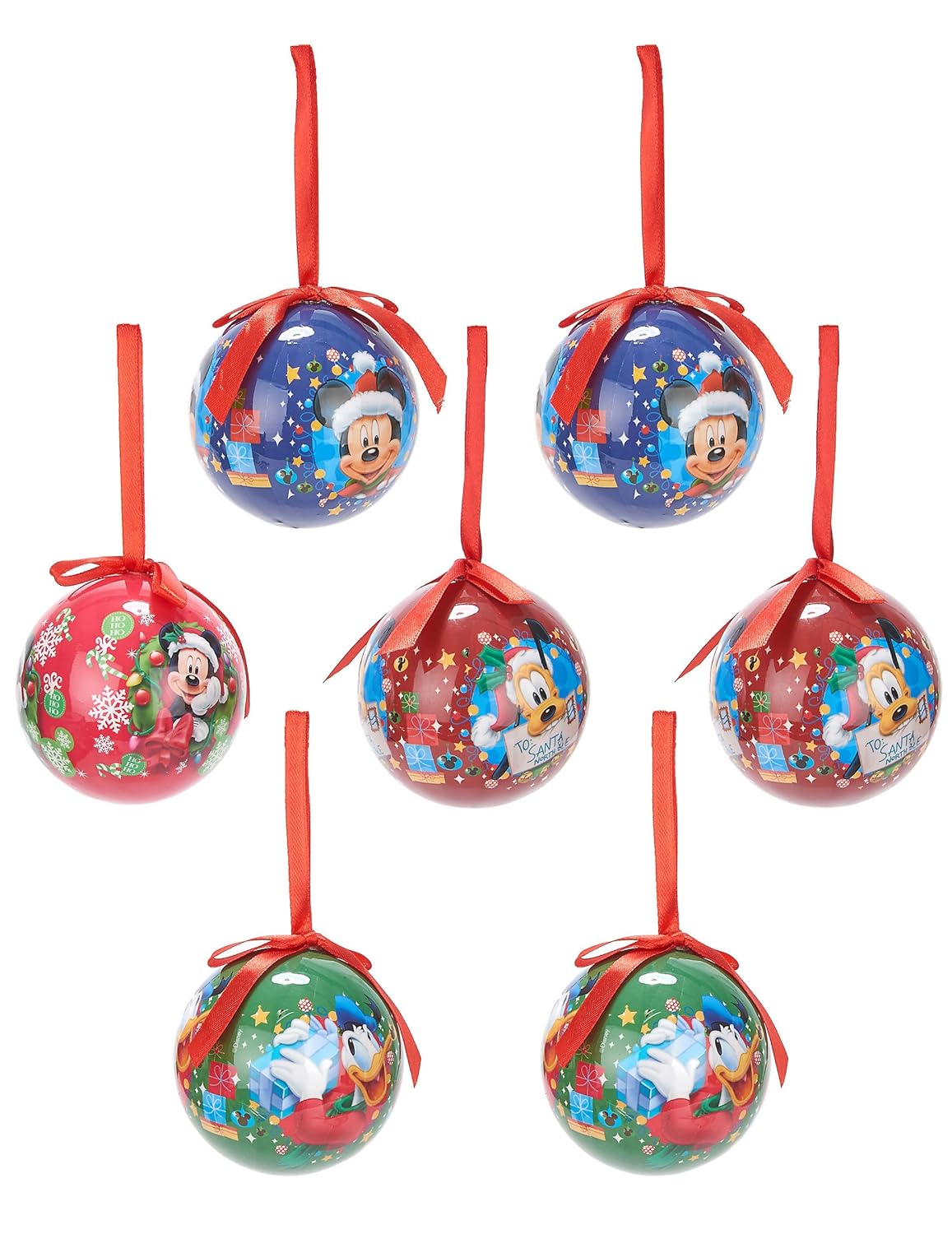 Disney palle di Natale creative Amazon Giochi e giocattoli Set di 7 palle di Natale Disney Mickey Multicolor