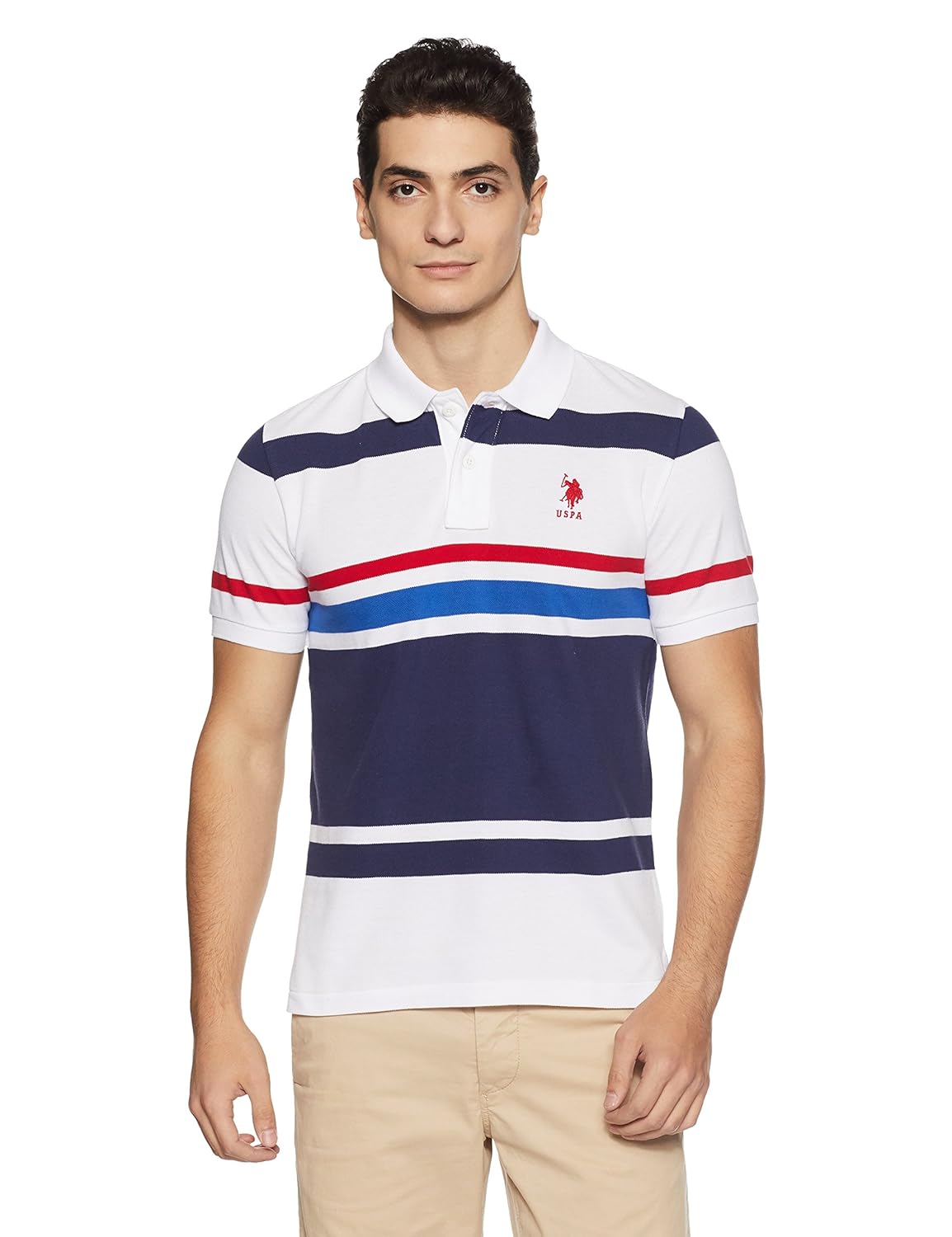 us polo association men's striped regular fit polo