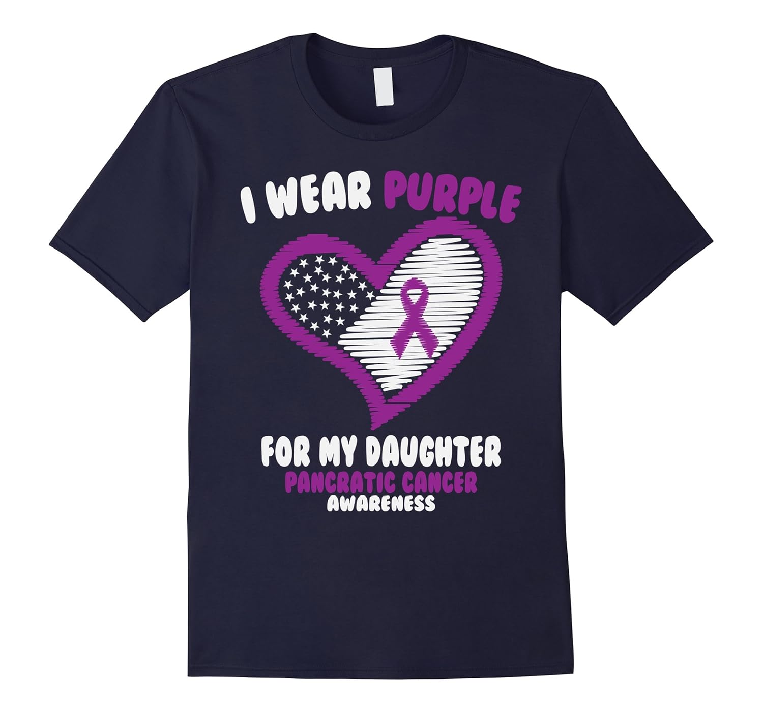 Pancreatic Cancer T-Shirt I Wear Purple For My Daughter-ANZ