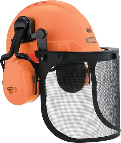 Oregon Chainsaw Safety Helmet with Protective Ear Muff and Mesh Visor