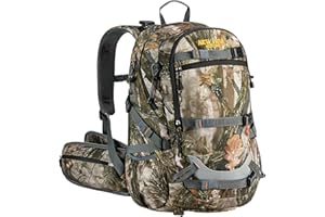 NEW VIEW 35L Hunting Backpacks for Men, Camo Hunting Backpack with Bow & Rifle Holder, Saddle Hunting Backpack for Deer, Elk,