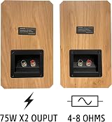 Roxel RBS 300 Passive Bookshelf Speaker Oak Wood 4in Carbon Fibre Woofer 1in view 4